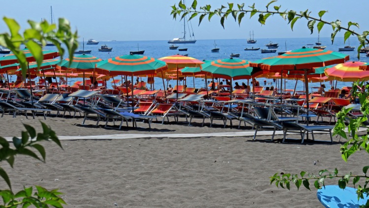 Positano beach on the Amalfi Coast. 